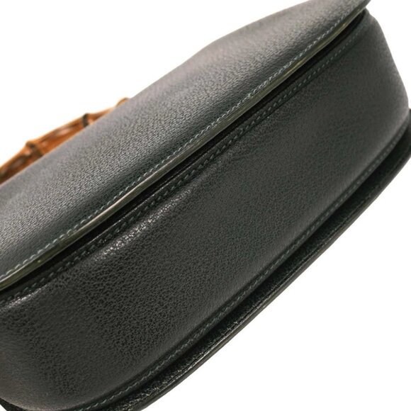 Gucci Dark Green Pigskin Bamboo 2way Handbag - Picture 3 of 10